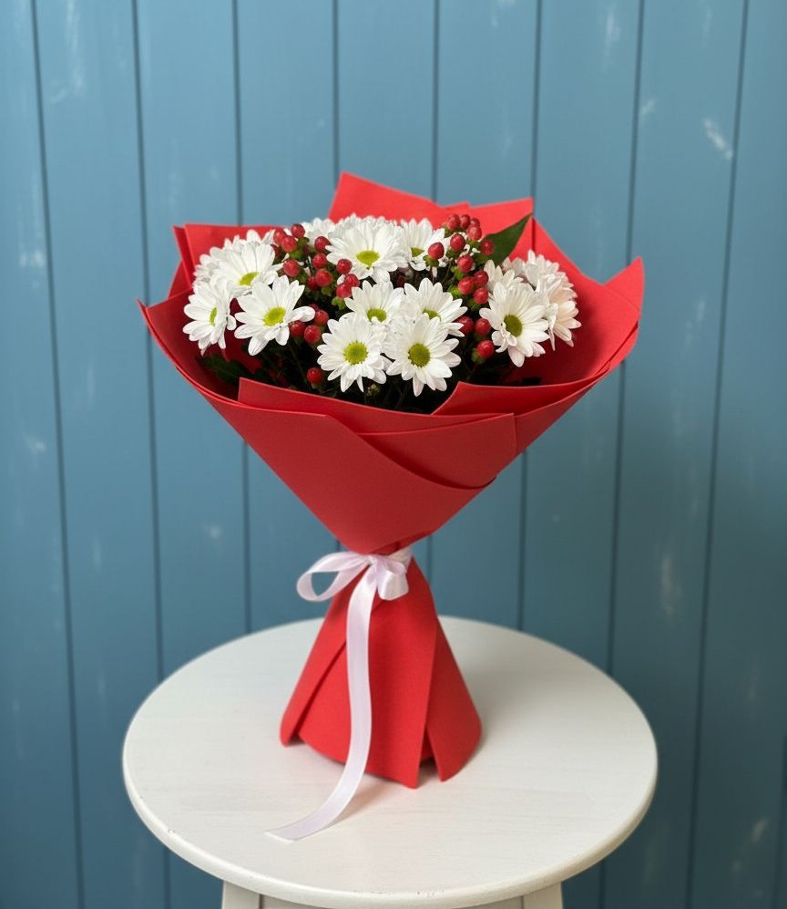 Букет цветов из: Хризантемы в Приближной