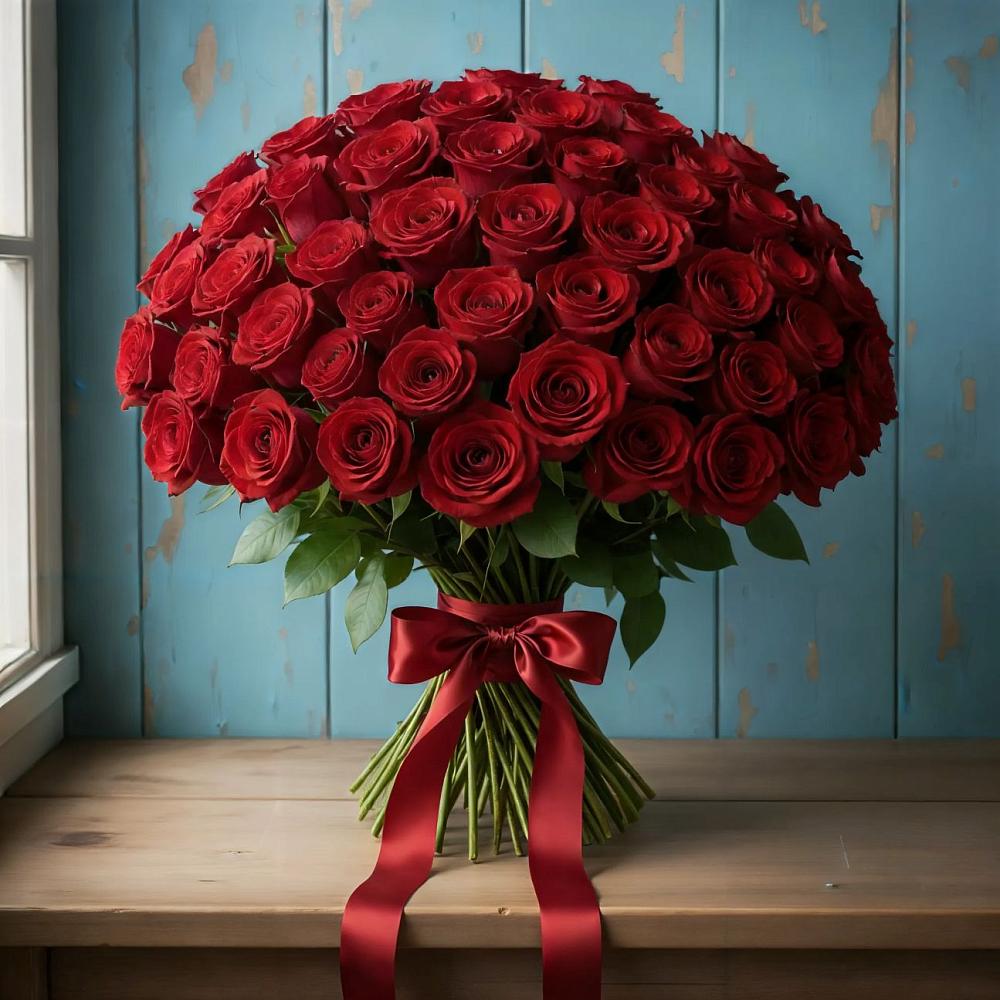 Букет Красные розы Блэк Меджик в Приближной