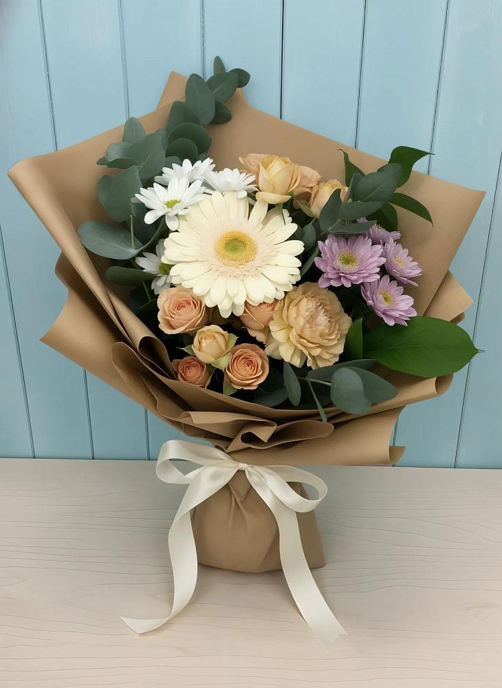 Букет цветов из: Герберы и Хризантемы в Приближной