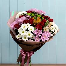 Букет цветов из:  Розы, Хризантемы и Альстромерии в Приближной