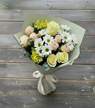 Букет цветов из:  Альстромерии, Розы и Хризантемы в Приближной